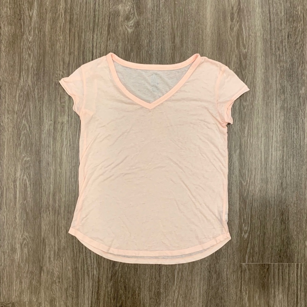 Aerie Light Pink Real Soft V Neck Tee